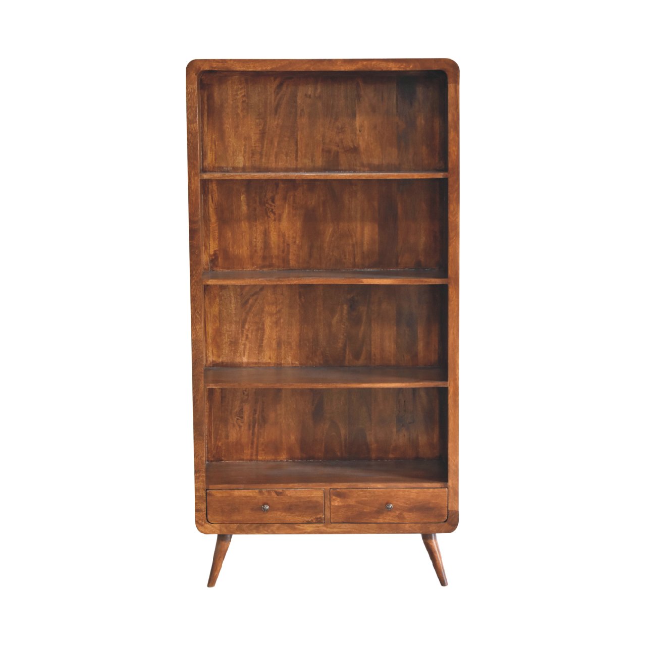 Curved Chestnut Bookcase - SILVIONIX