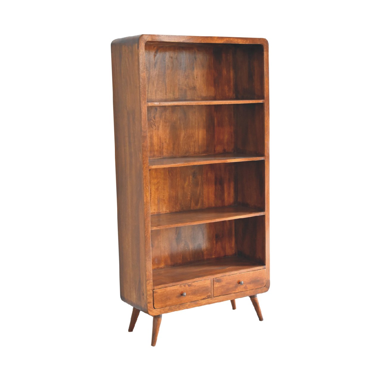 Curved Chestnut Bookcase - SILVIONIX