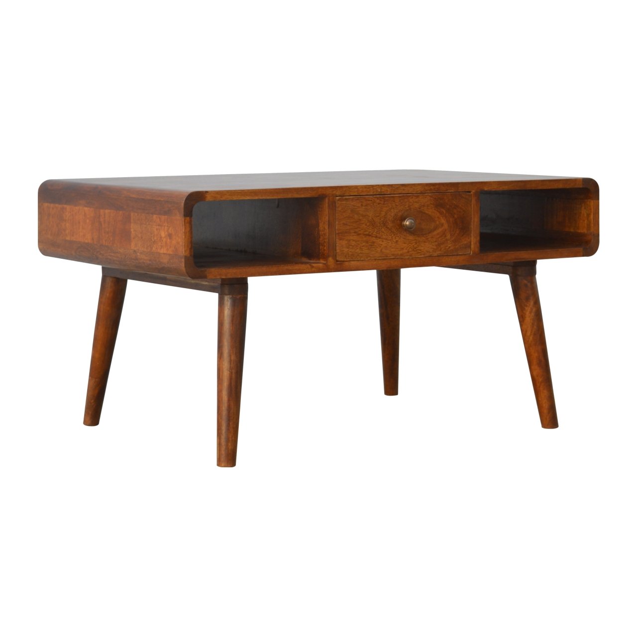 Curved Chestnut Coffee Table - SILVIONIX