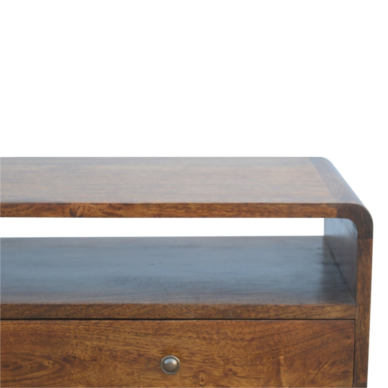 Curved Chestnut Console Table - SILVIONIX