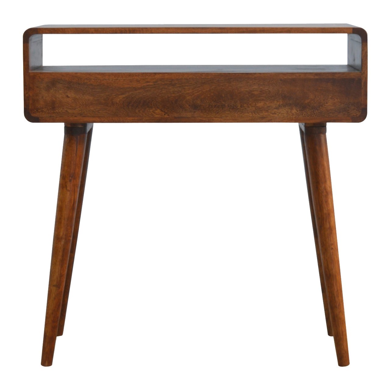 Curved Chestnut Console Table - SILVIONIX