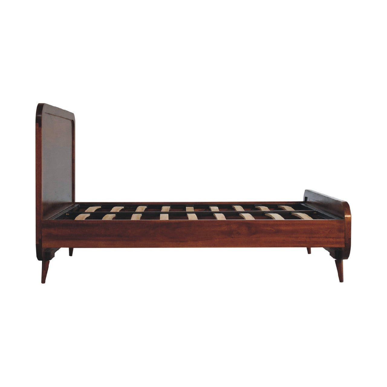 Curved Chestnut Double Bed - SILVIONIX