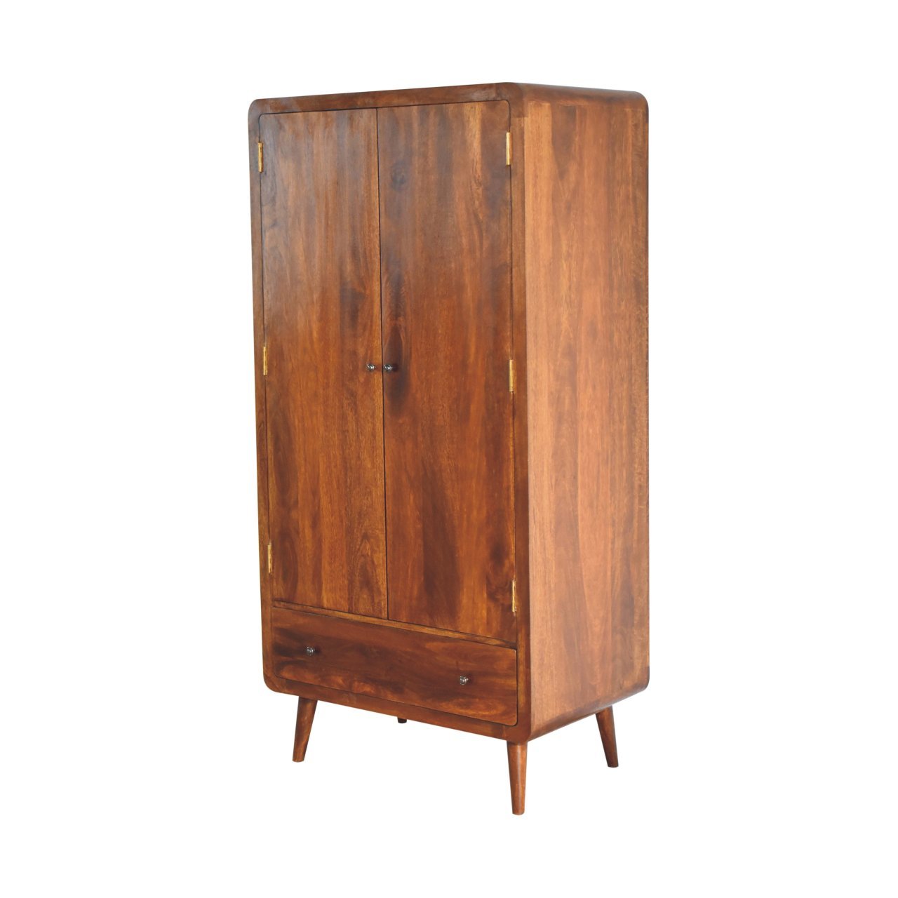 Curved Chestnut Wardrobe - SILVIONIX