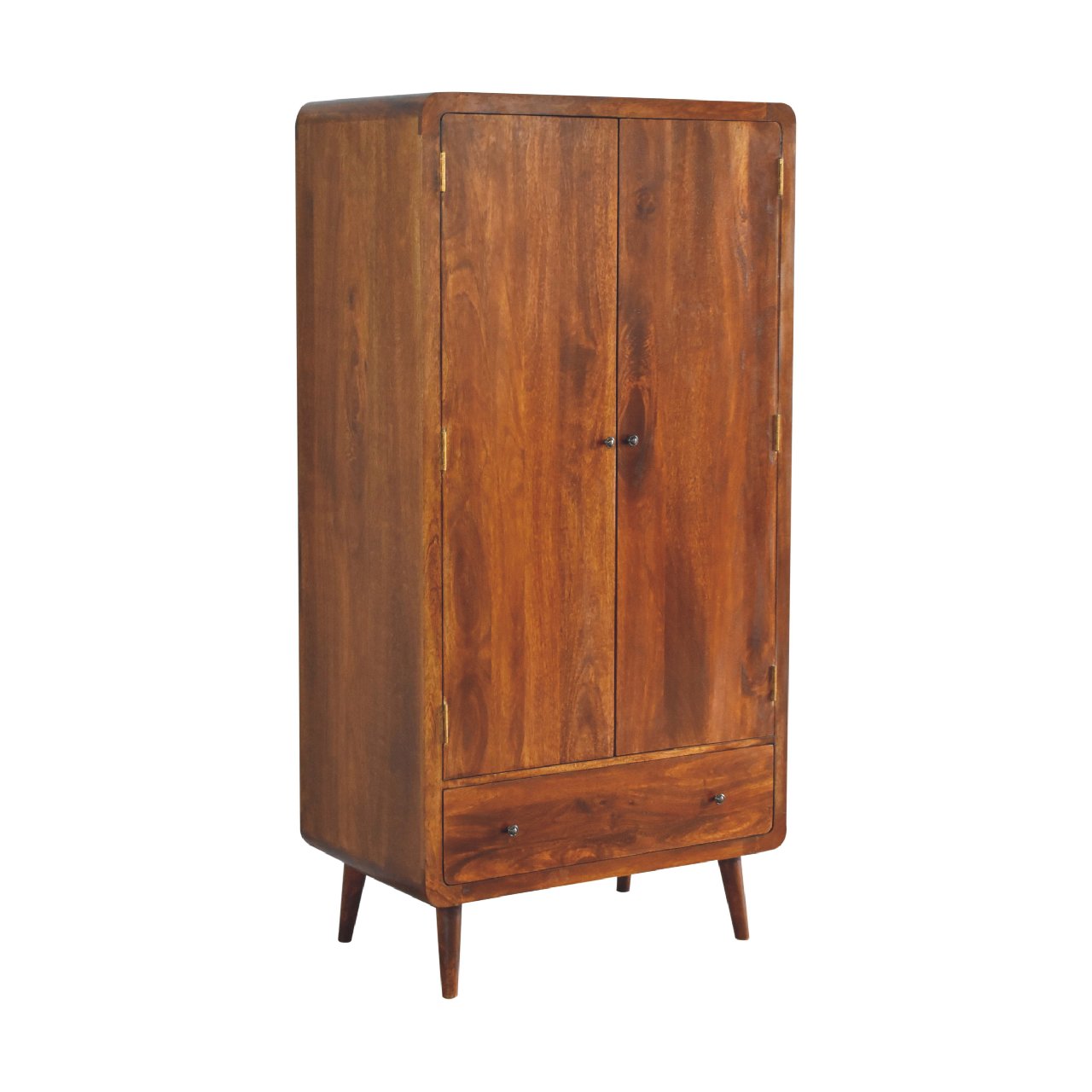 Curved Chestnut Wardrobe - SILVIONIX