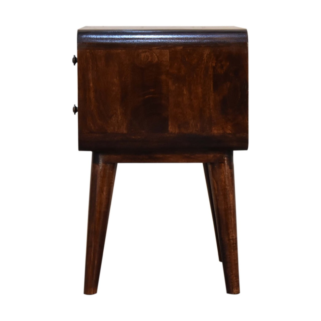 Curved Dark Walnut Bedside - SILVIONIX