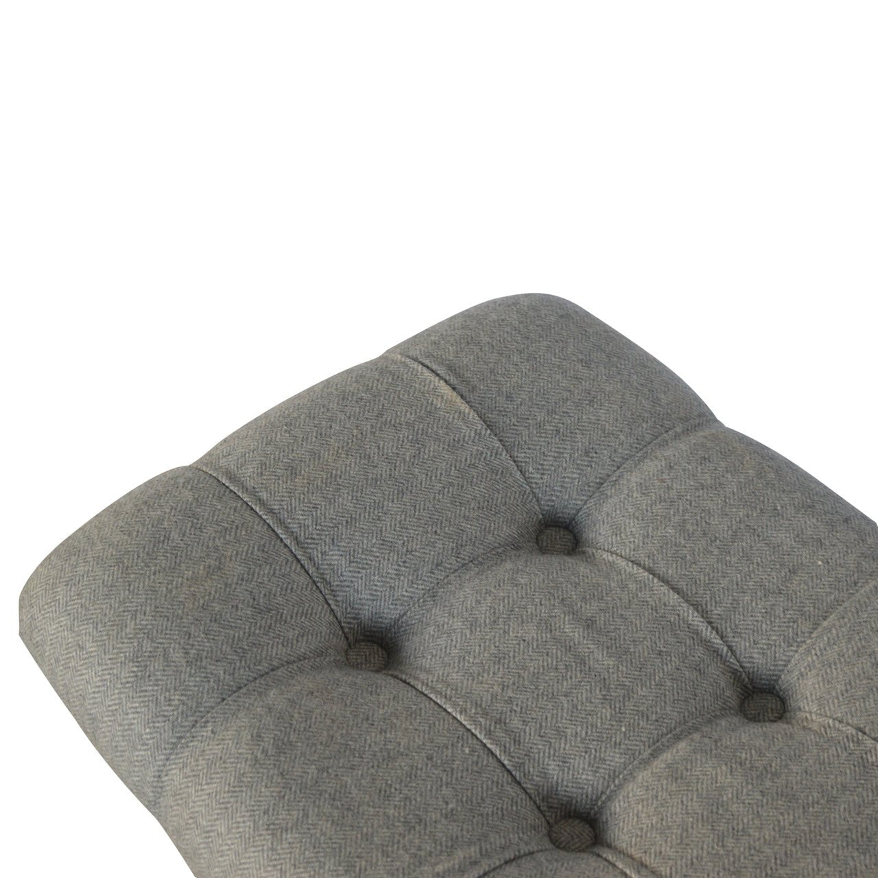 Curved Grey Tweed Bench - SILVIONIX