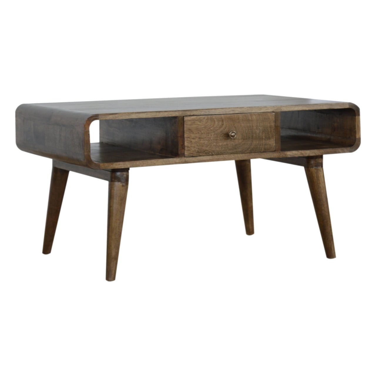 Curved Grey Washed Coffee Table - SILVIONIX