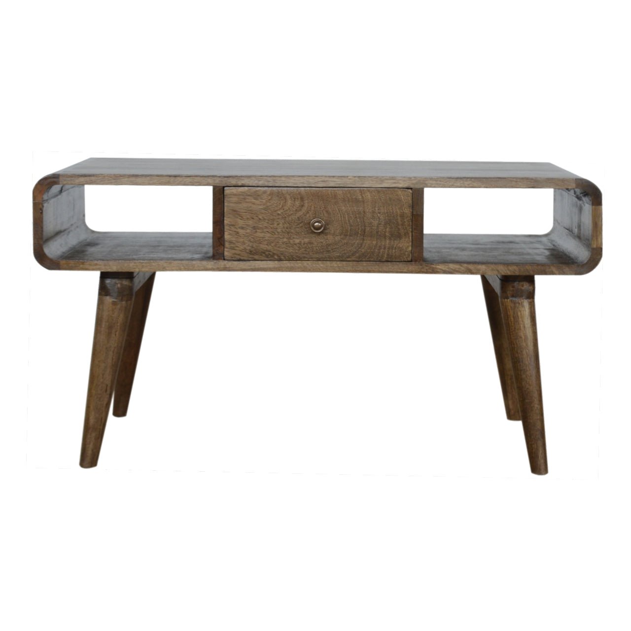 Curved Grey Washed Coffee Table - SILVIONIX