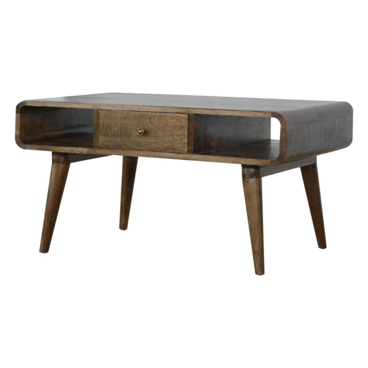 Curved Grey Washed Coffee Table - SILVIONIX