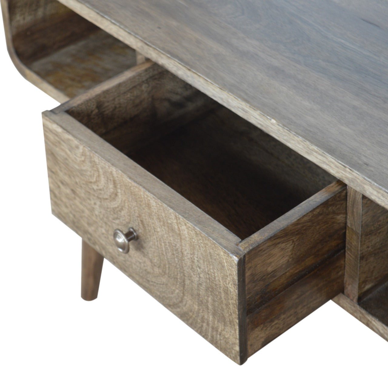 Curved Grey Washed Coffee Table - SILVIONIX