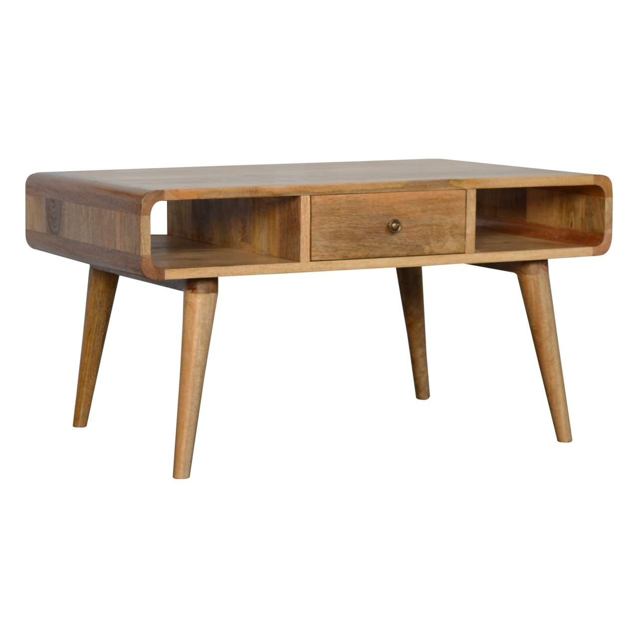 Curved Oak - ish Coffee Table - SILVIONIX