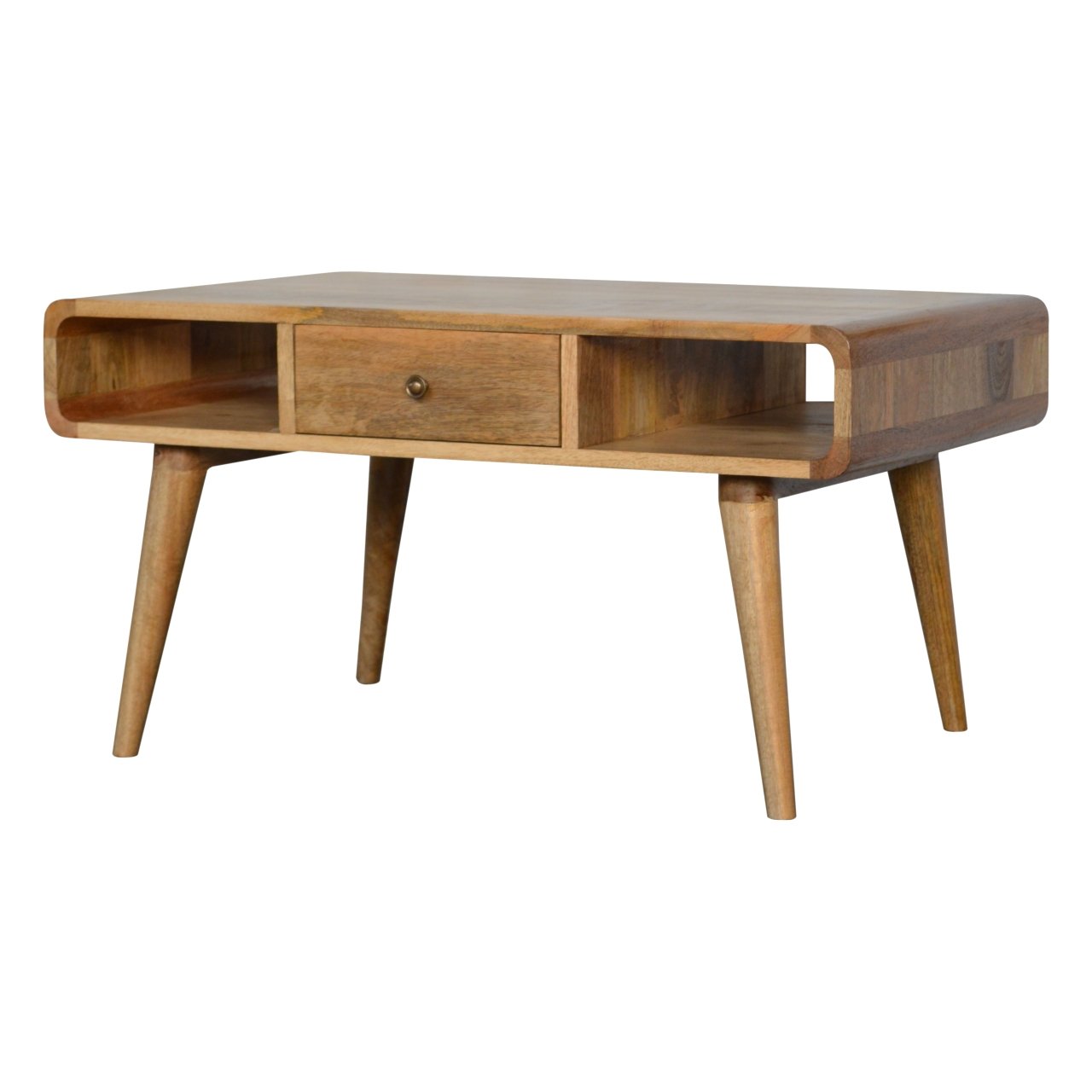 Curved Oak - ish Coffee Table - SILVIONIX