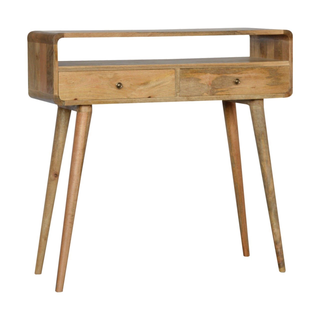 Curved Oak - ish Console Table - SILVIONIX