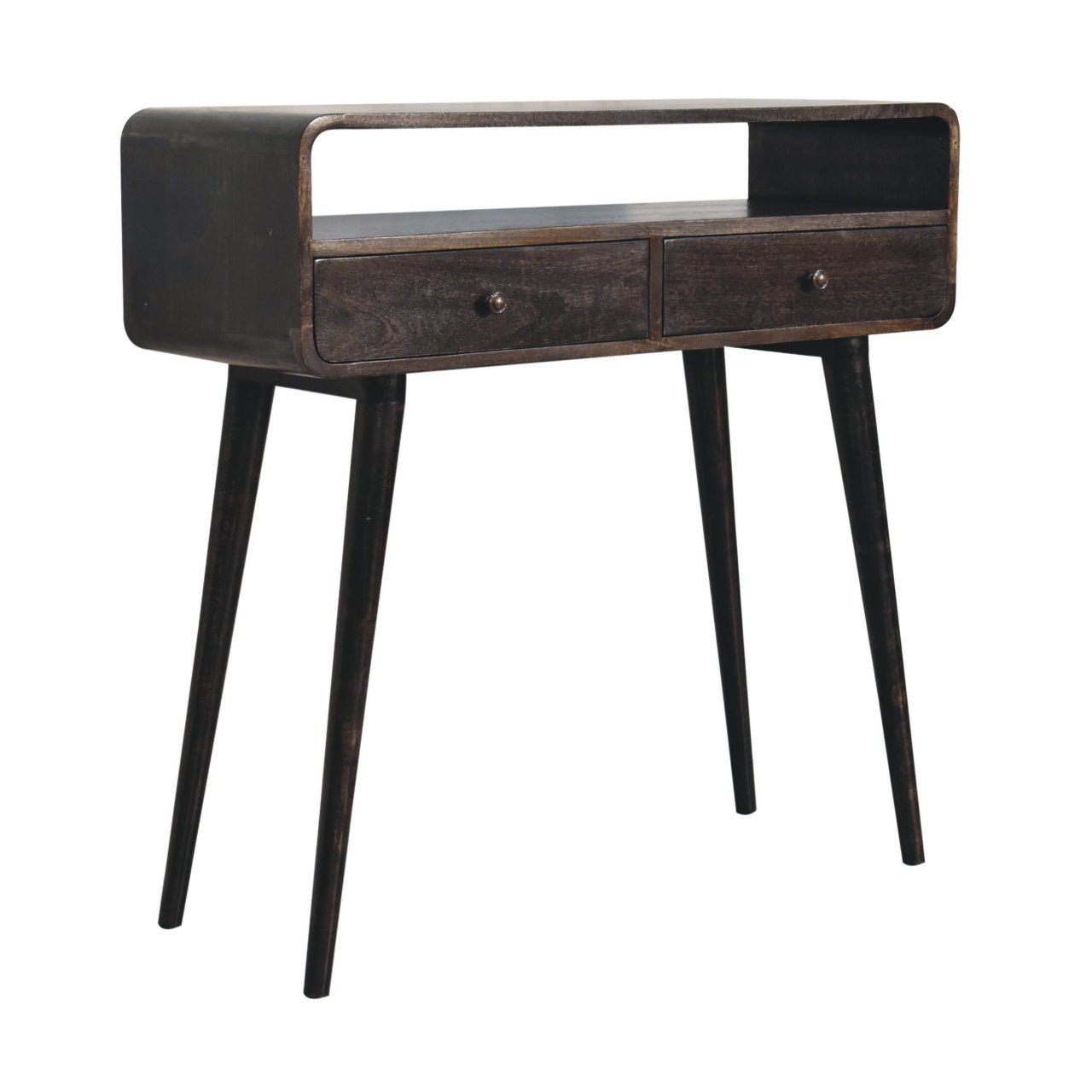 Curved Oak - ish Console Table - SILVIONIX