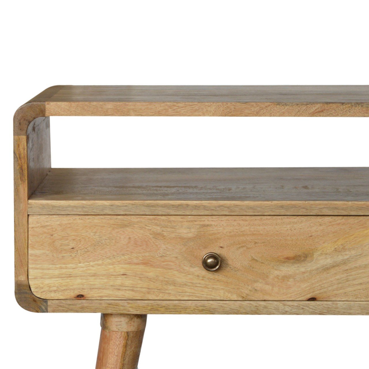 Curved Oak - ish Console Table - SILVIONIX