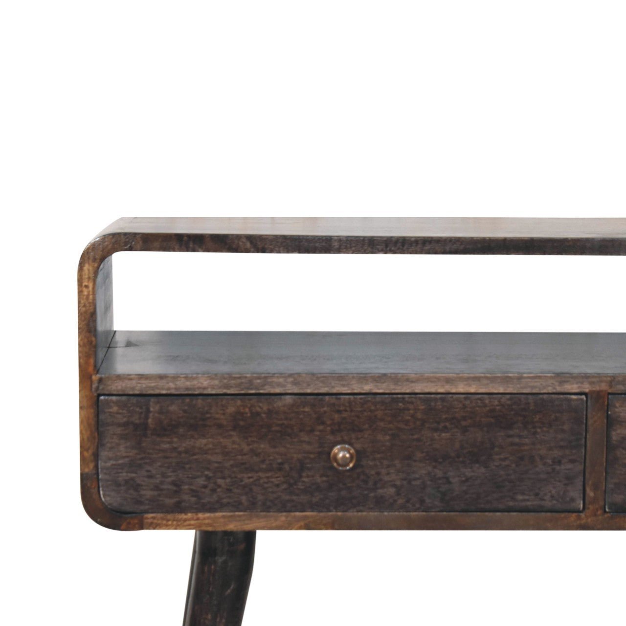 Curved Oak - ish Console Table - SILVIONIX