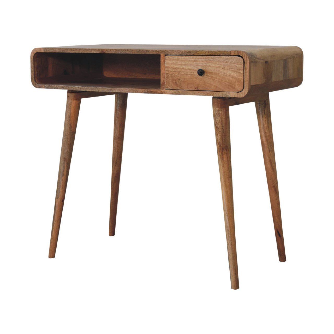 Curved Oak - ish Writing Desk - SILVIONIX