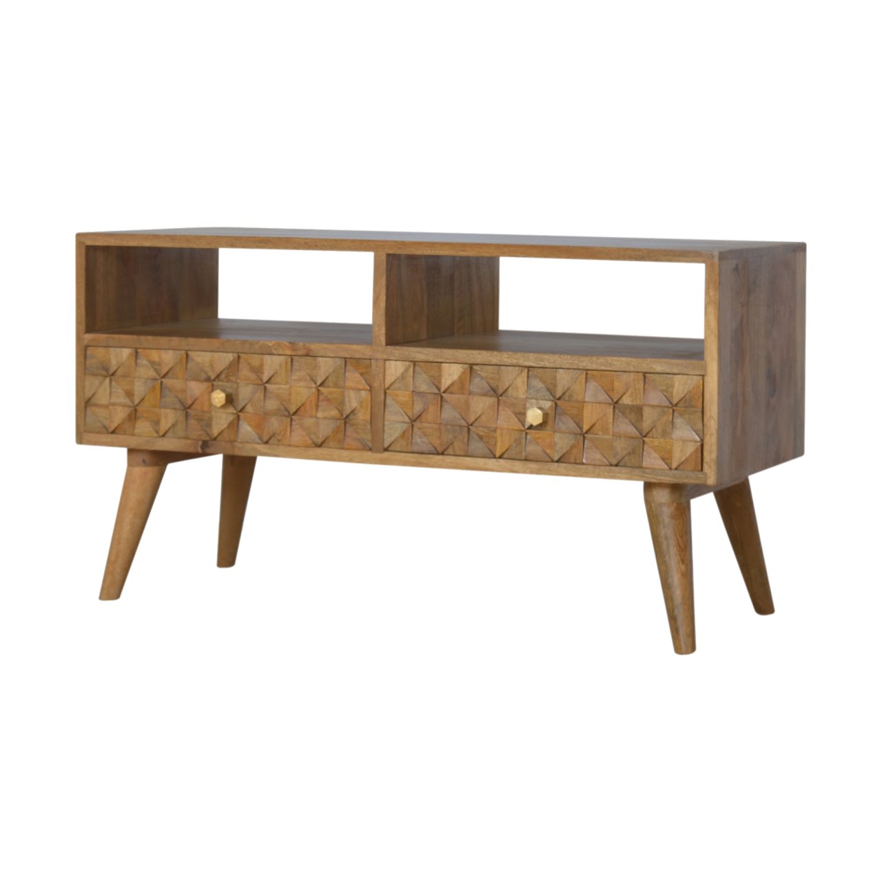 Diamond Carved TV Unit - SILVIONIX