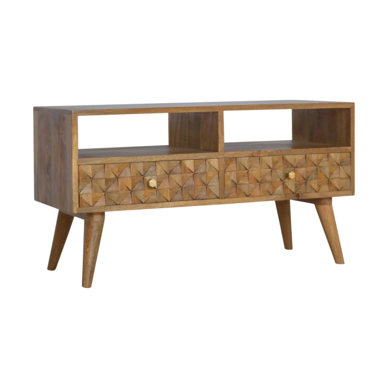 Diamond Carved TV Unit - SILVIONIX