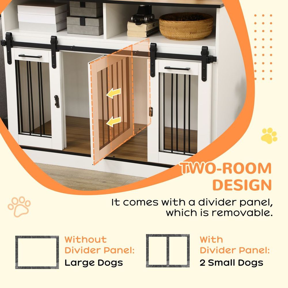 Dog Crate Furniture for Small and Large Dogs with Movable Divider - SILVIONIX