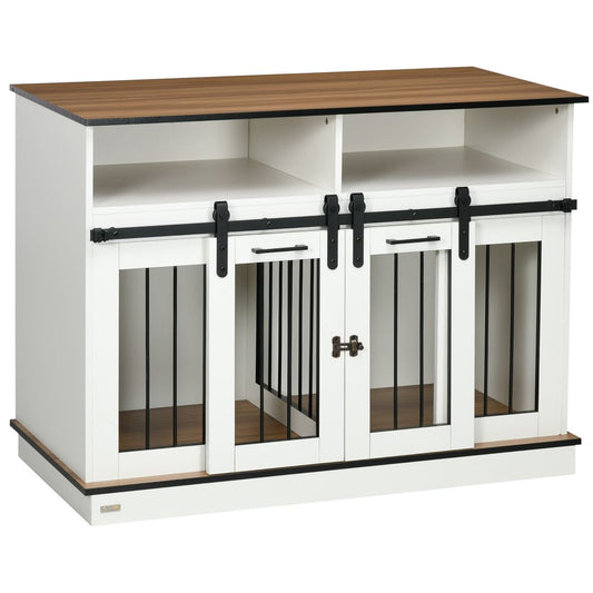 Dog Crate Furniture for Small and Large Dogs with Movable Divider - SILVIONIX