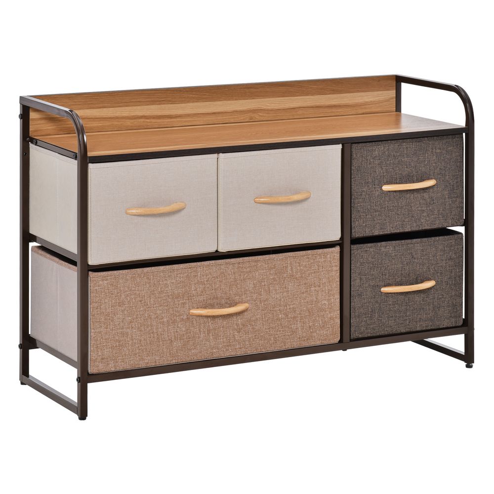 Drawers Storage Tower Dresser with Wood Top, Steel Frame, Storage Organizer - SILVIONIX