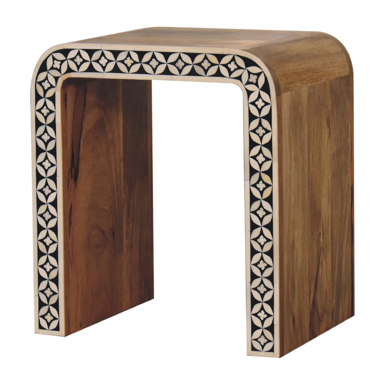 Edessa Bone Inlay End Table - SILVIONIX