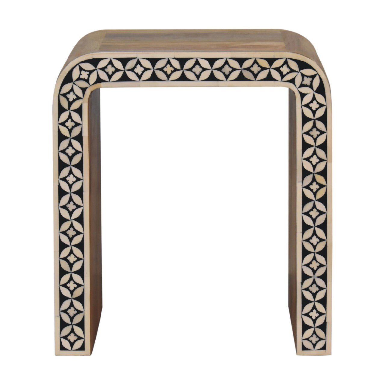 Edessa Bone Inlay End Table - SILVIONIX