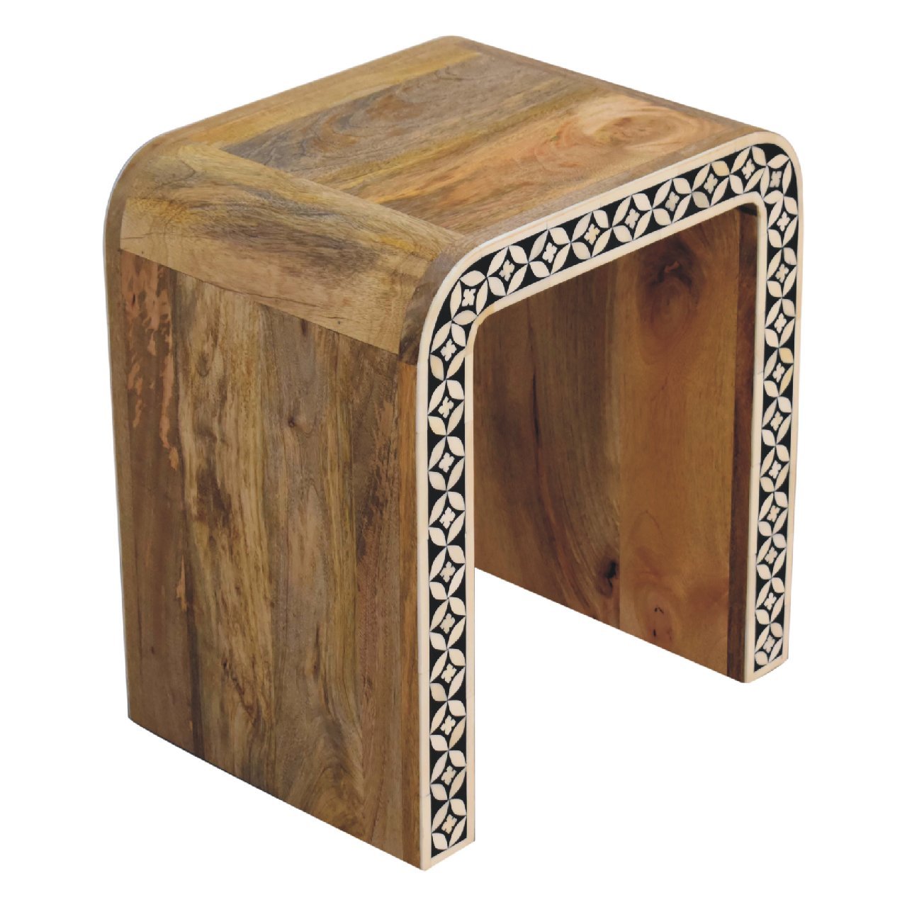 Edessa Bone Inlay End Table - SILVIONIX