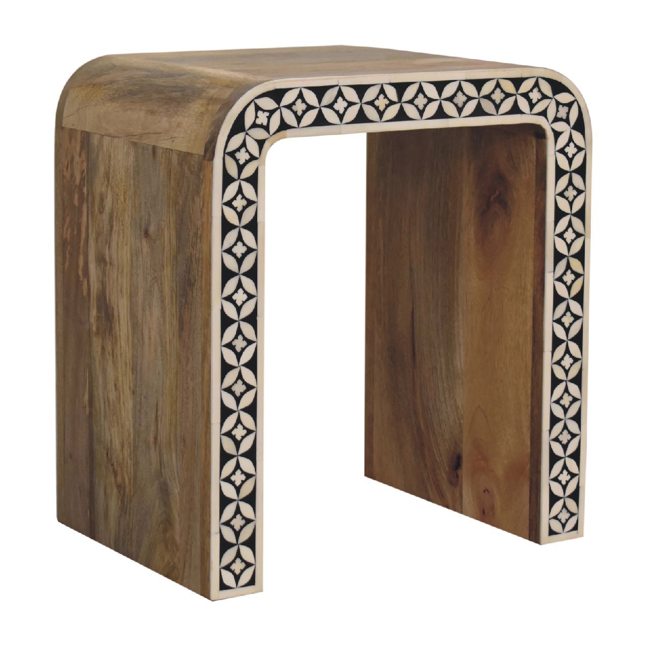 Edessa Bone Inlay End Table - SILVIONIX