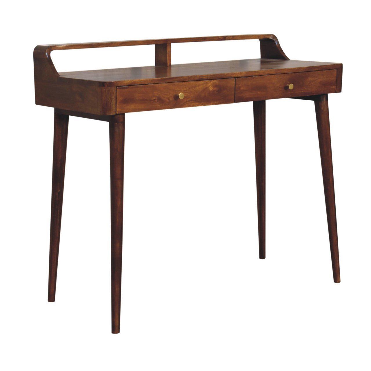 Elevated Chestnut Console Table - SILVIONIX