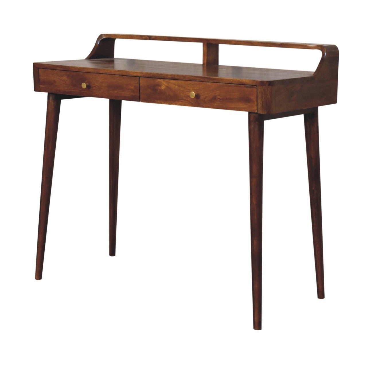 Elevated Chestnut Console Table - SILVIONIX