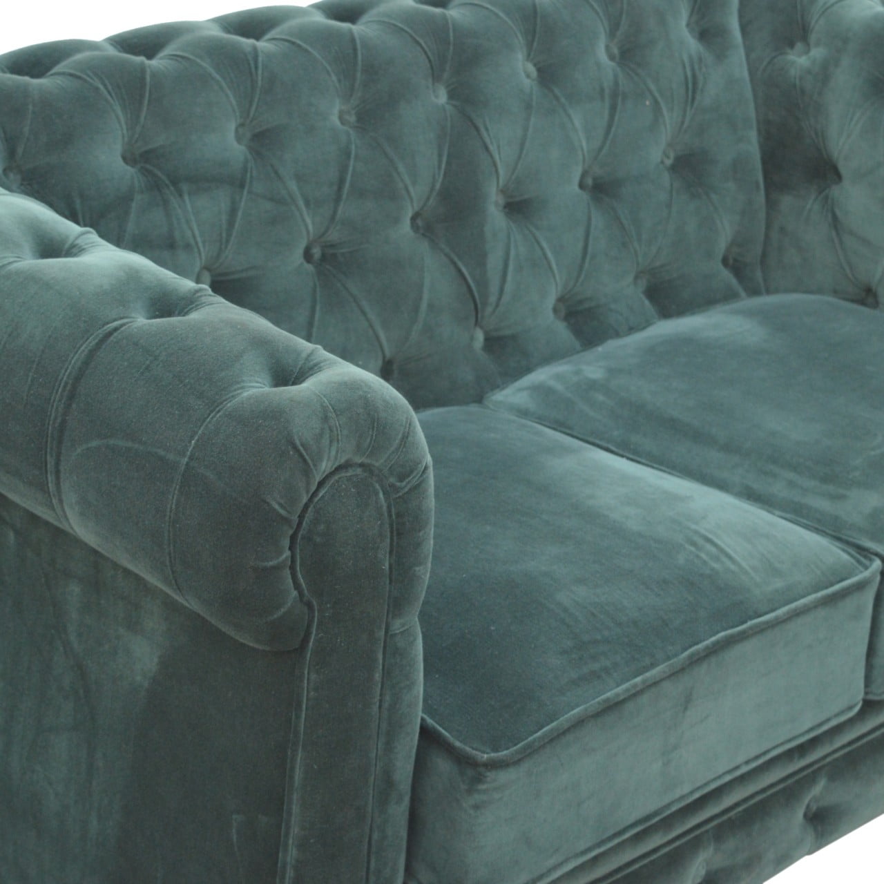 Emerald Green Velvet Chesterfield Sofa - SILVIONIX