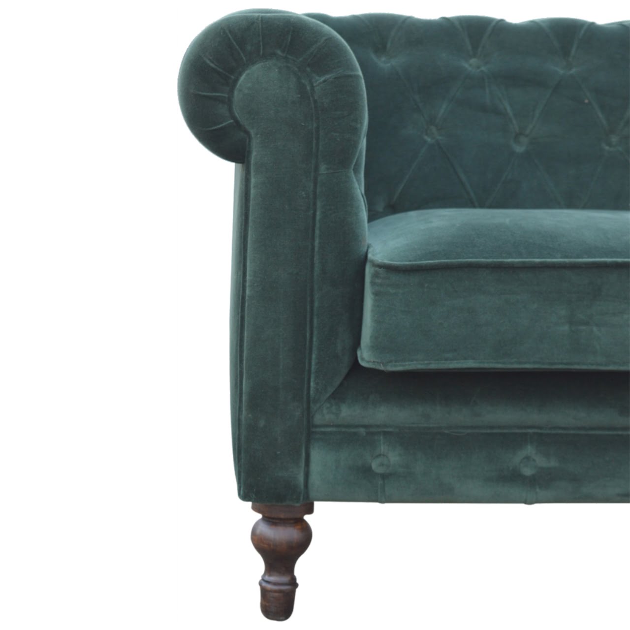 Emerald Green Velvet Chesterfield Sofa - SILVIONIX