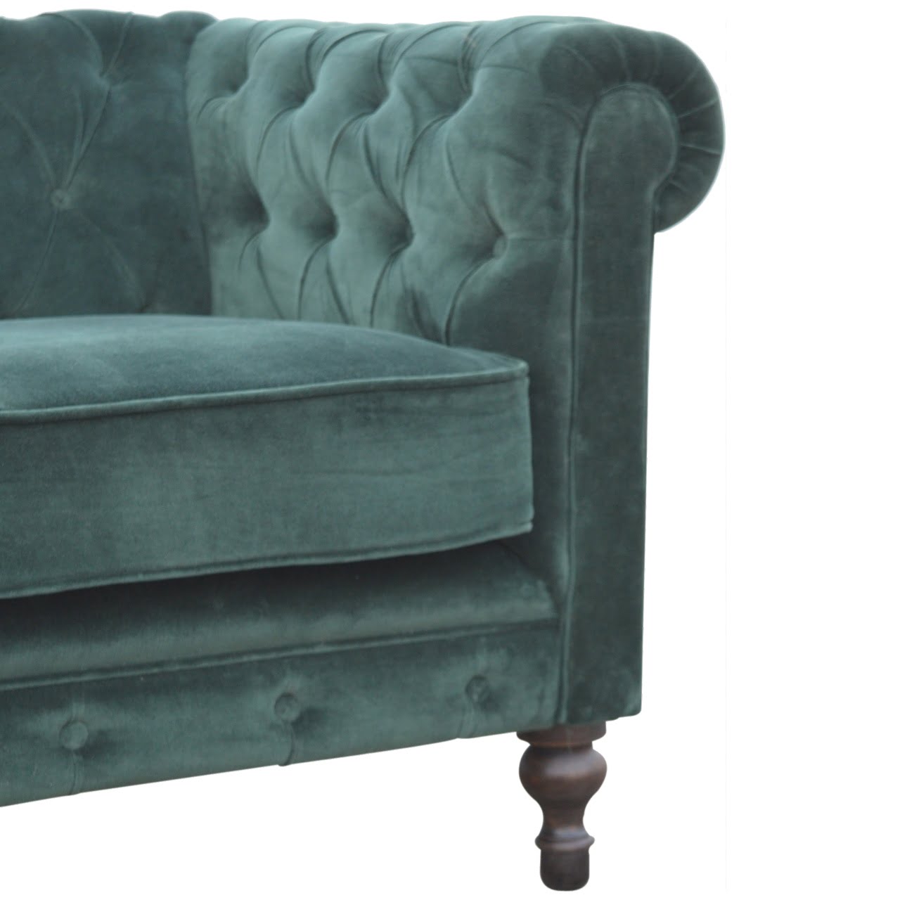 Emerald Green Velvet Chesterfield Sofa - SILVIONIX