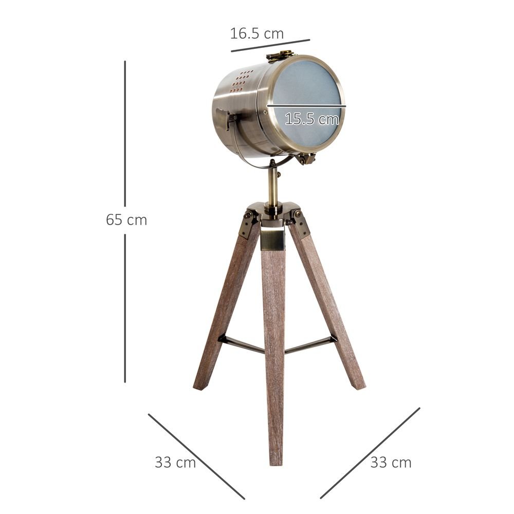 Floor Lamp, 33L - Wood/Bronze Colour - SILVIONIX