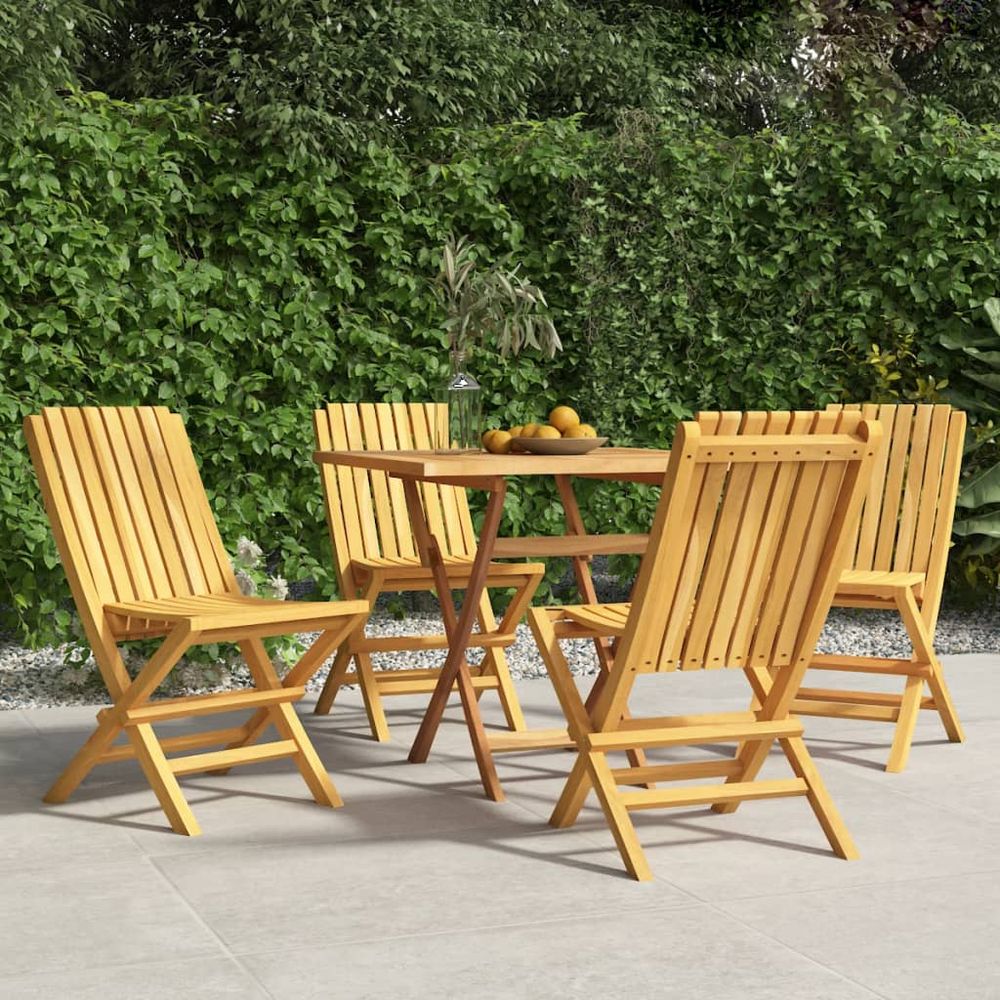 Folding Garden Chairs 4 pcs 47x47x89 cm Solid Wood Teak - SILVIONIX