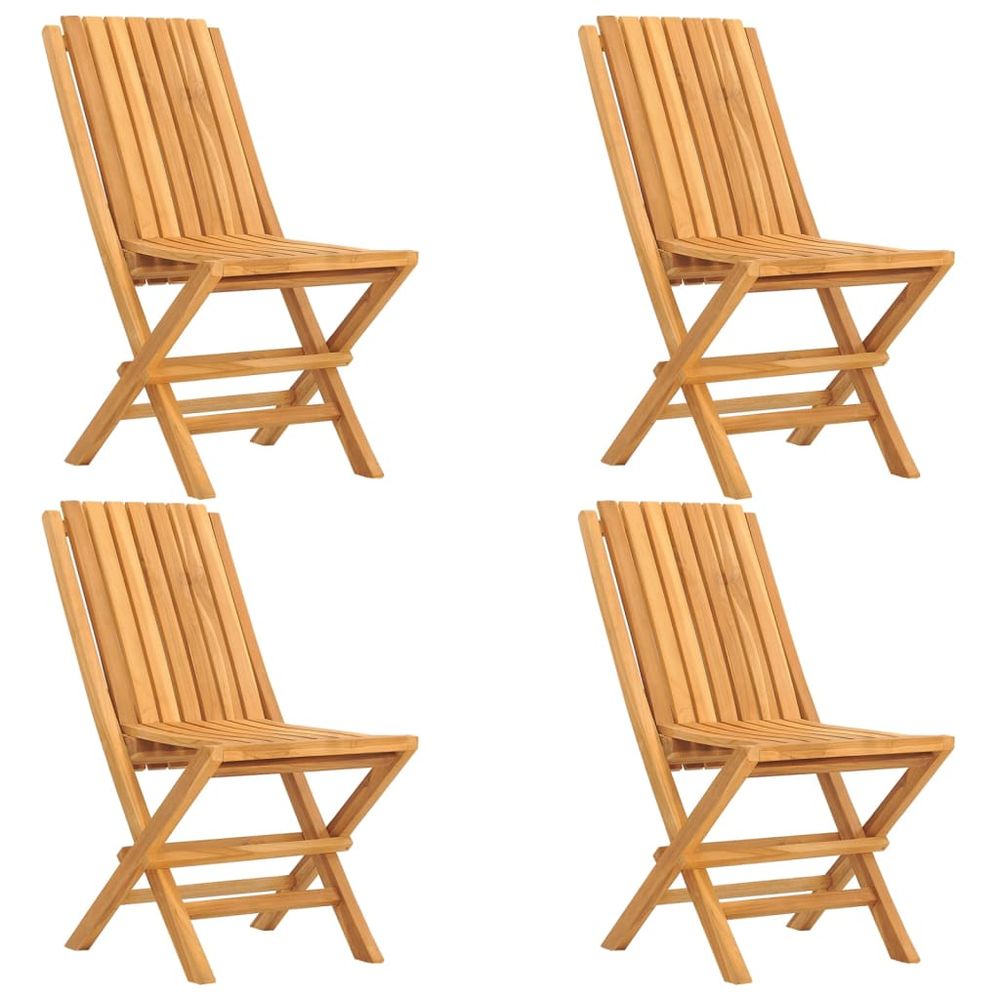 Folding Garden Chairs 4 pcs 47x47x89 cm Solid Wood Teak - SILVIONIX