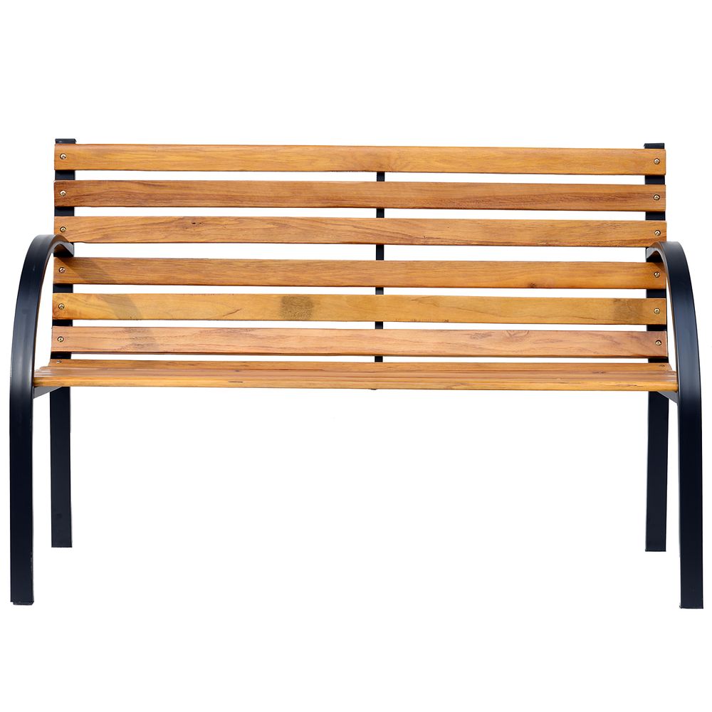 Garden Bench, 122Lx60Wx80H cm - Steel/Wood - SILVIONIX