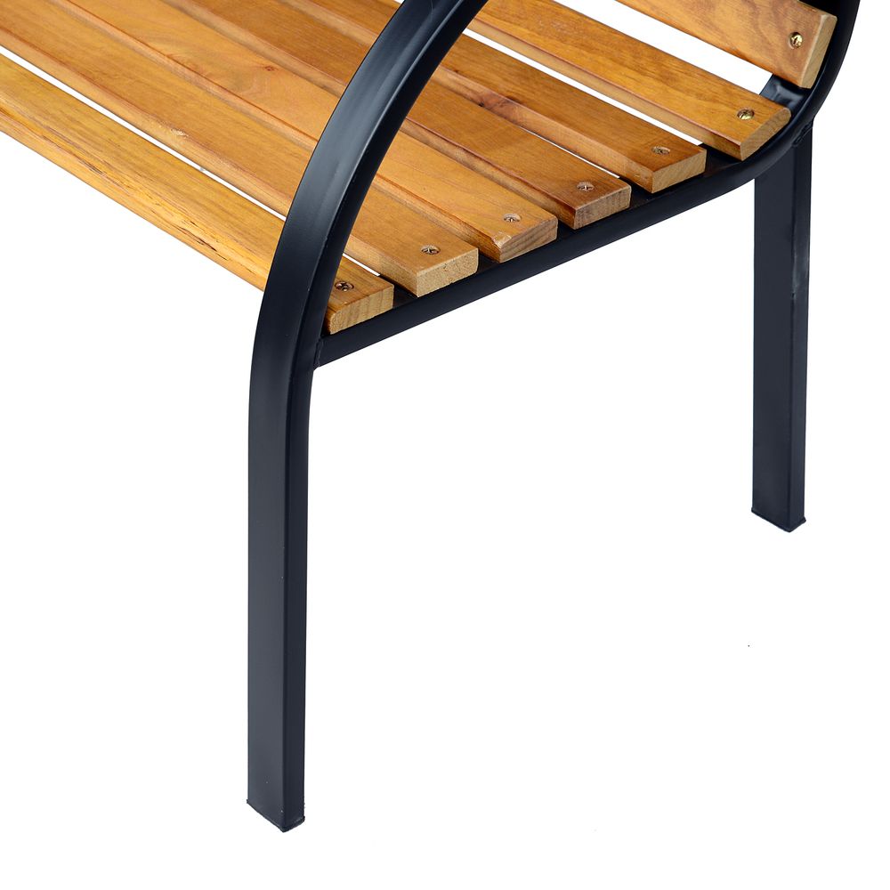 Garden Bench, 122Lx60Wx80H cm - Steel/Wood - SILVIONIX