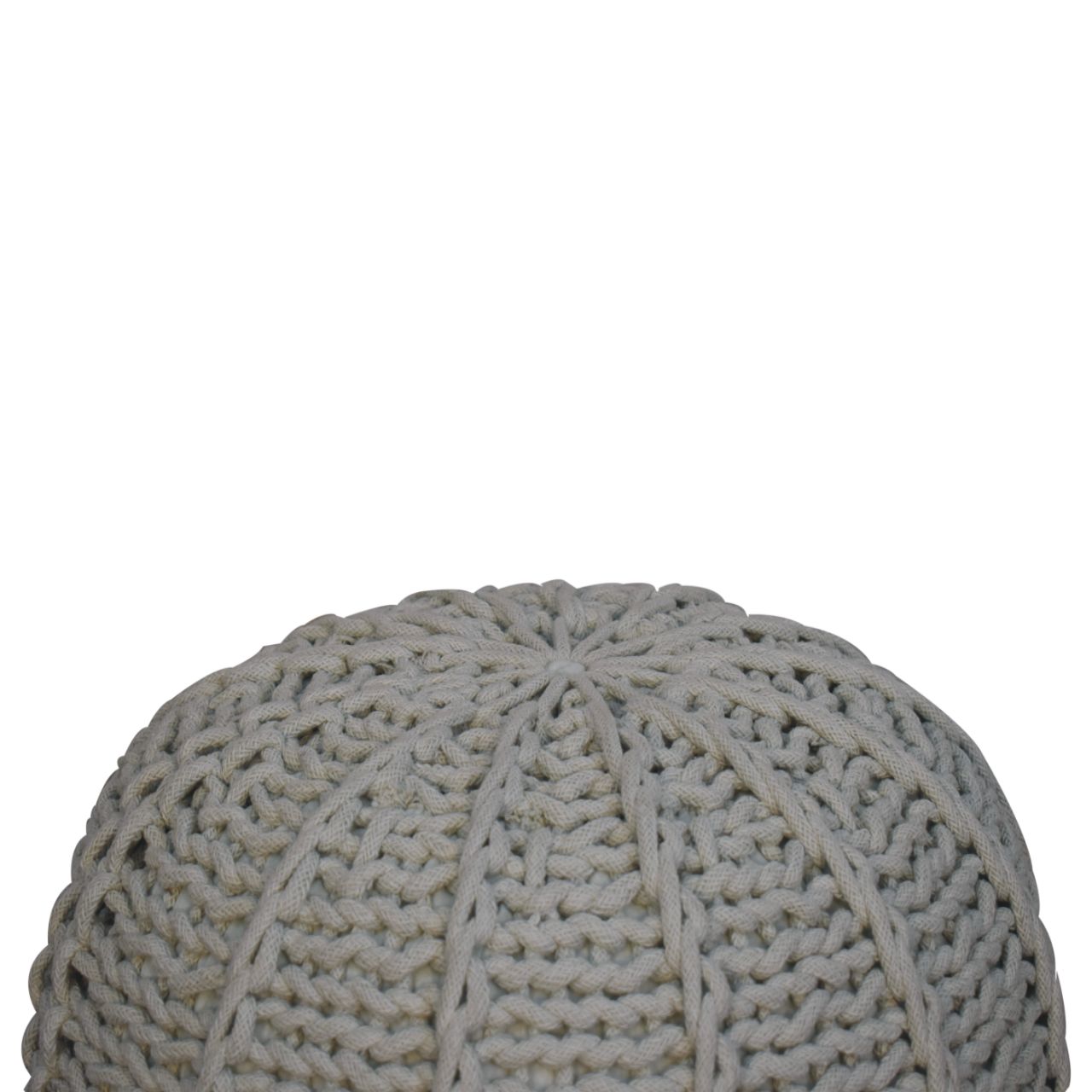 Grey Cable Pouffe - SILVIONIX