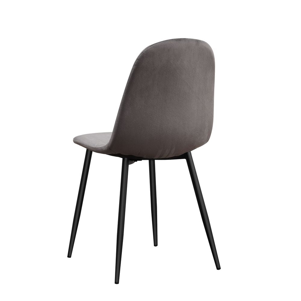 GREY FABRIC CHAIR BLACK METAL LEGS - SILVIONIX