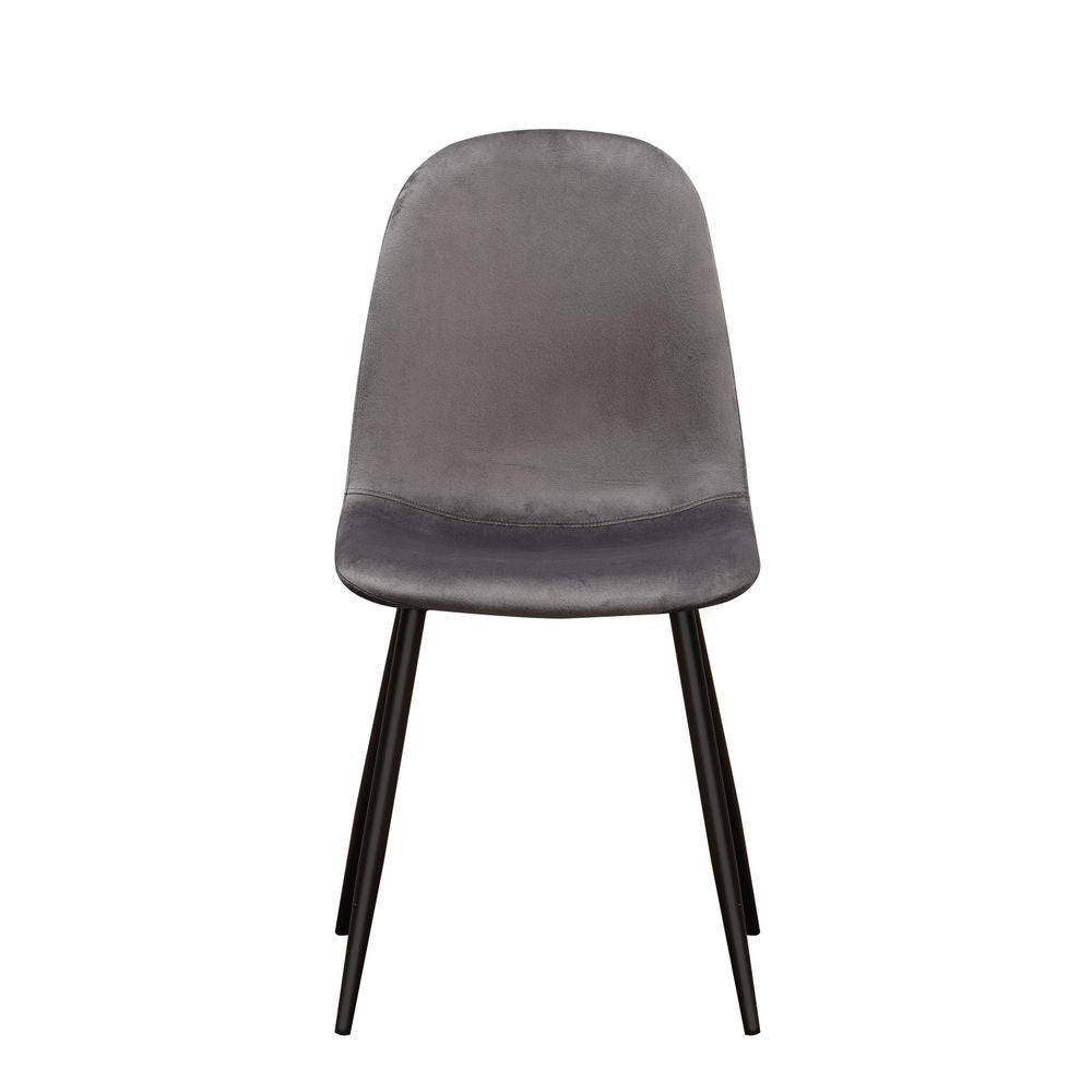 GREY FABRIC CHAIR BLACK METAL LEGS - SILVIONIX