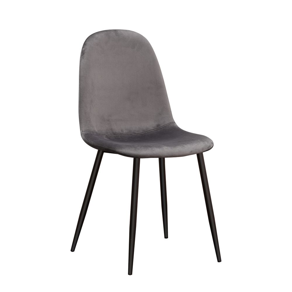 GREY FABRIC CHAIR BLACK METAL LEGS - SILVIONIX