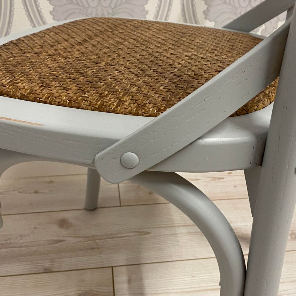 GREY FRENCH CROSS BACK CHAIR - SILVIONIX