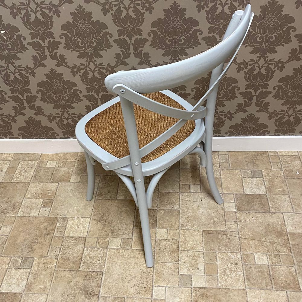 GREY FRENCH CROSS BACK CHAIR - SILVIONIX