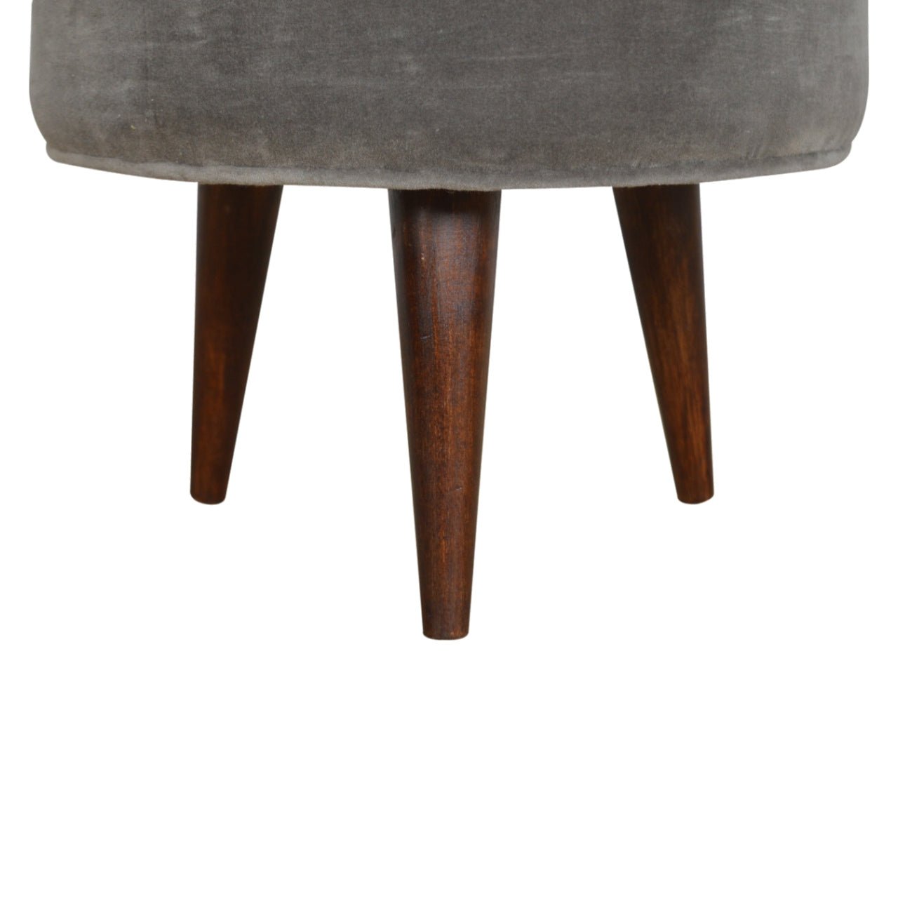 Grey Velvet Nordic Style Footstool - SILVIONIX