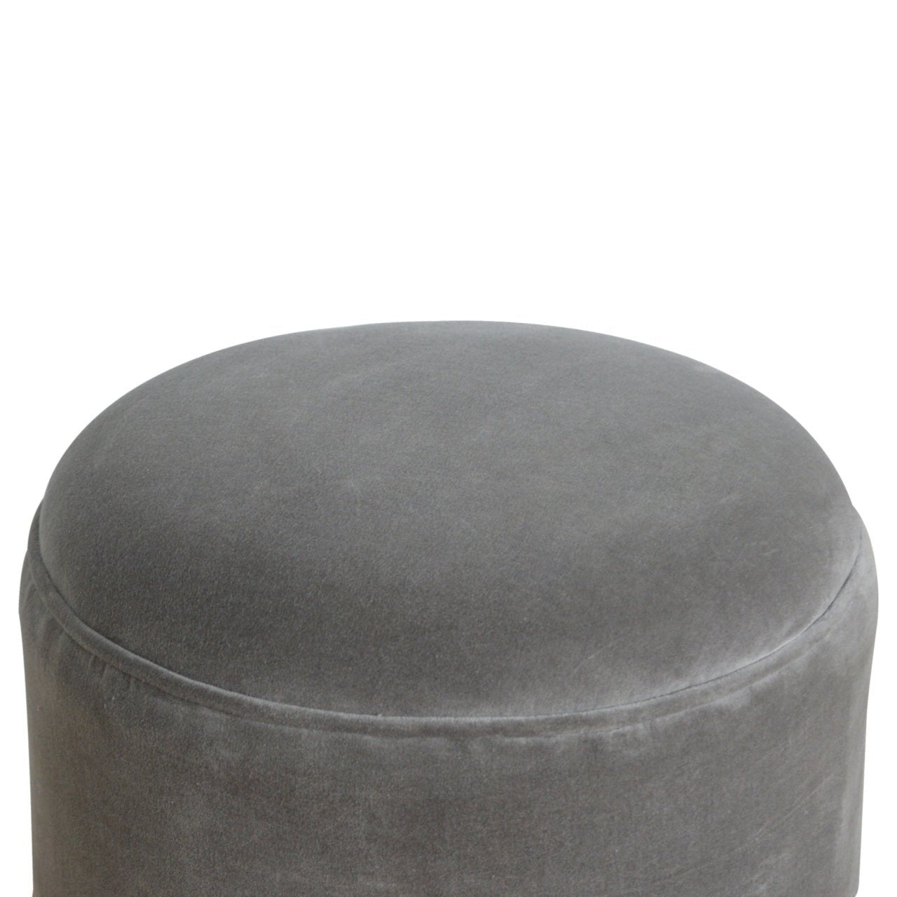 Grey Velvet Nordic Style Footstool - SILVIONIX