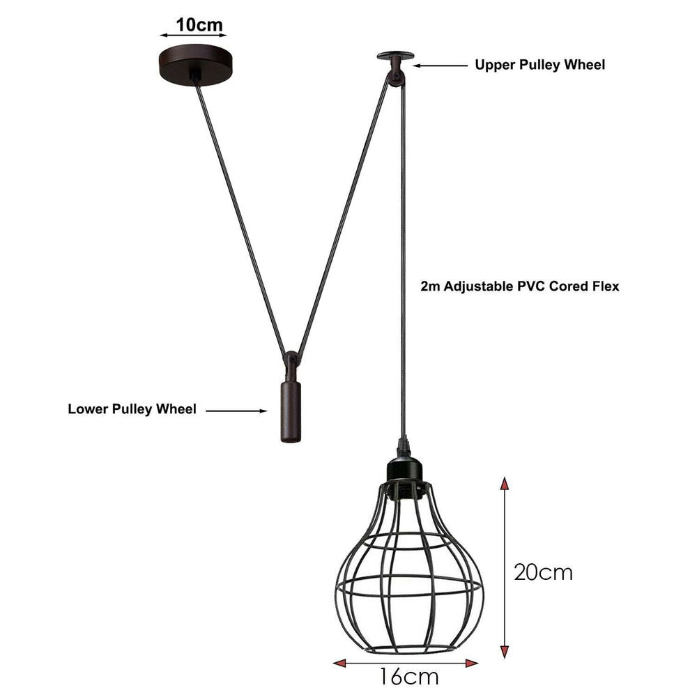 Hanging Pendant Lamp Retro Industrial Vintage Light - SILVIONIX