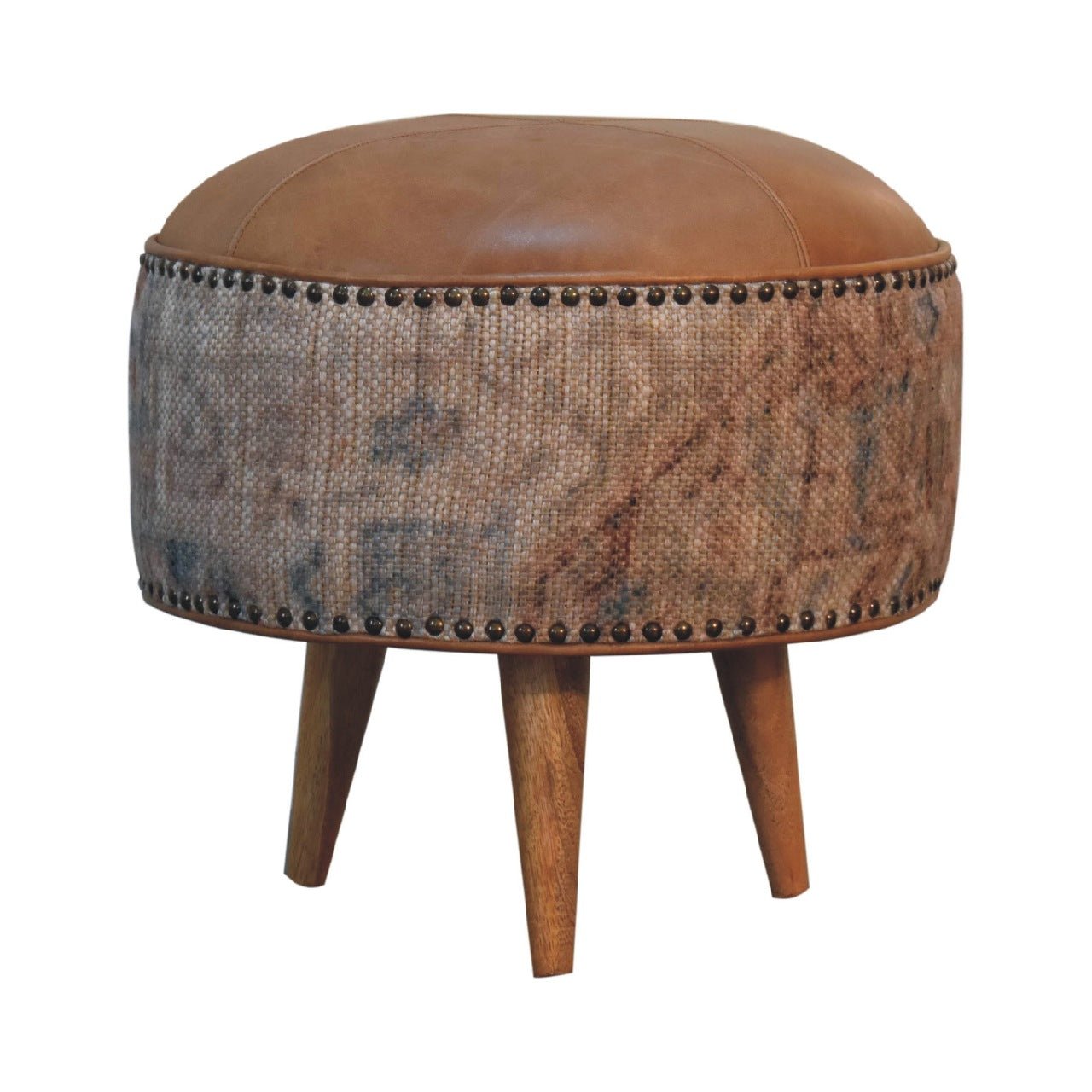 Haven Durrie Round Footstool - SILVIONIX